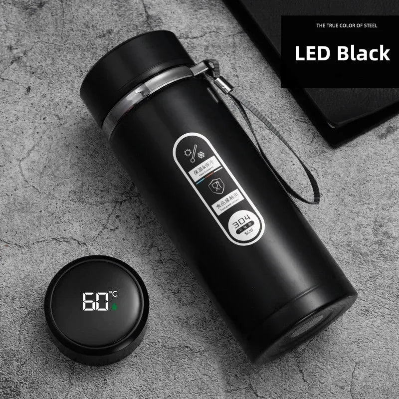 New Vacuum Flask Portable Cups Stainless Steel Thermos Bottle with LED Temperature Display Sus304 Tea Water Bottle