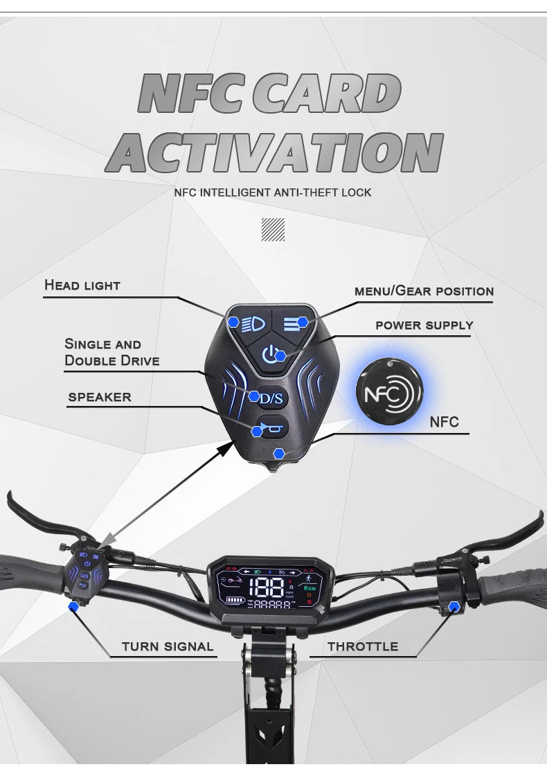 MT30 13-inch Off-road Three-wheel Electric Scooter 50-70 Km