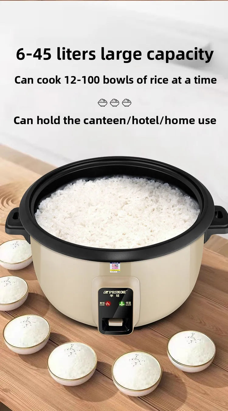 Large capacity 13L old-style rice cooker for 10-15-20 people, suitable for canteens, restaurants, and commercial use.