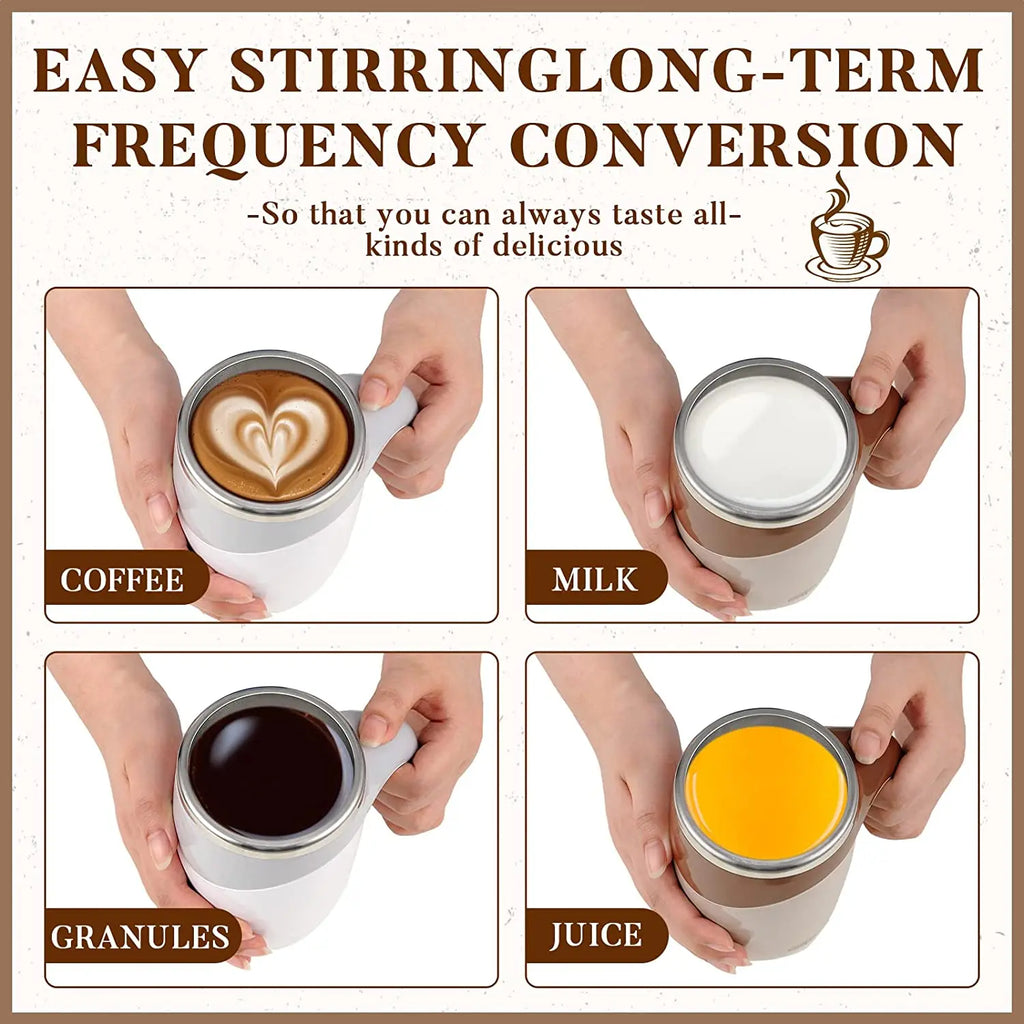 Automatic Mixing Cup Stirring Coffee Mug Electric Milk Mug Stainless Steel Mixing Magnetic Rotating Usb Charging Juice Water Cup