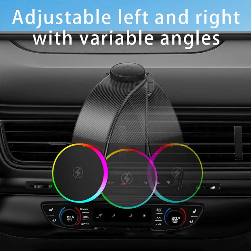 15W Qi2 Magnetic Car Phone Holder Wireless Charger for iPhone 16 17 Pro Max for Magsafe Car Charging Charger LED Light