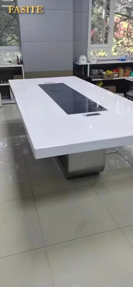 Premium Office conference  modern training reception desk, conference room, large table and chair set