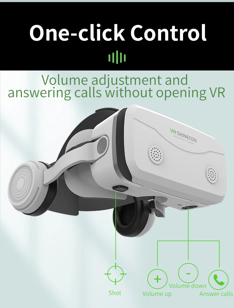 Virtual Reality VR Glasses 3D Headset Devices Viar Helmet Goggles Lenses Smart For Smartphones Phone Mobile Realidade Headphone