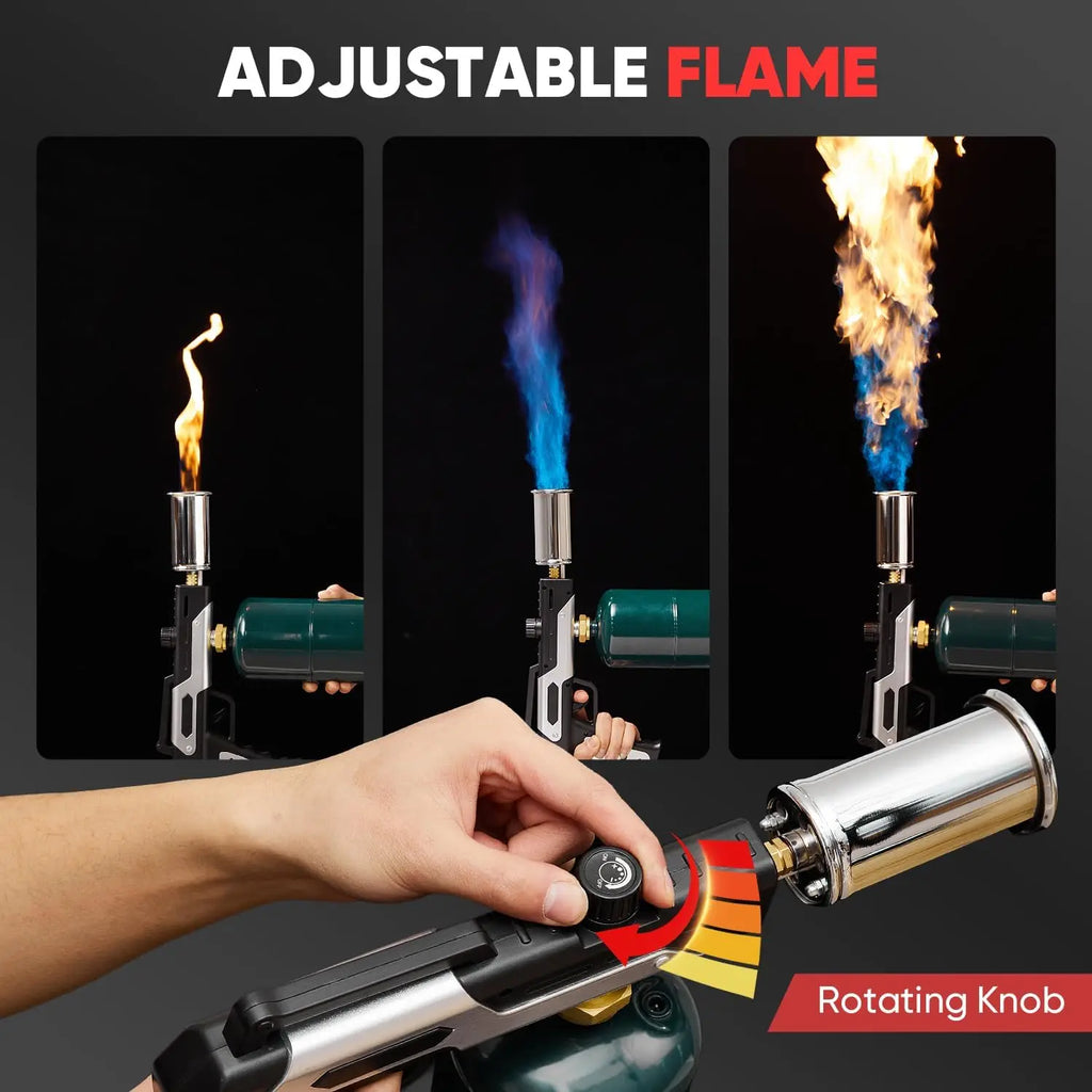 Kitchen Torch High Heat Adjustable Flame Handheld Butane Welding Soldering Tool for BBQ Cooking Camping Hom