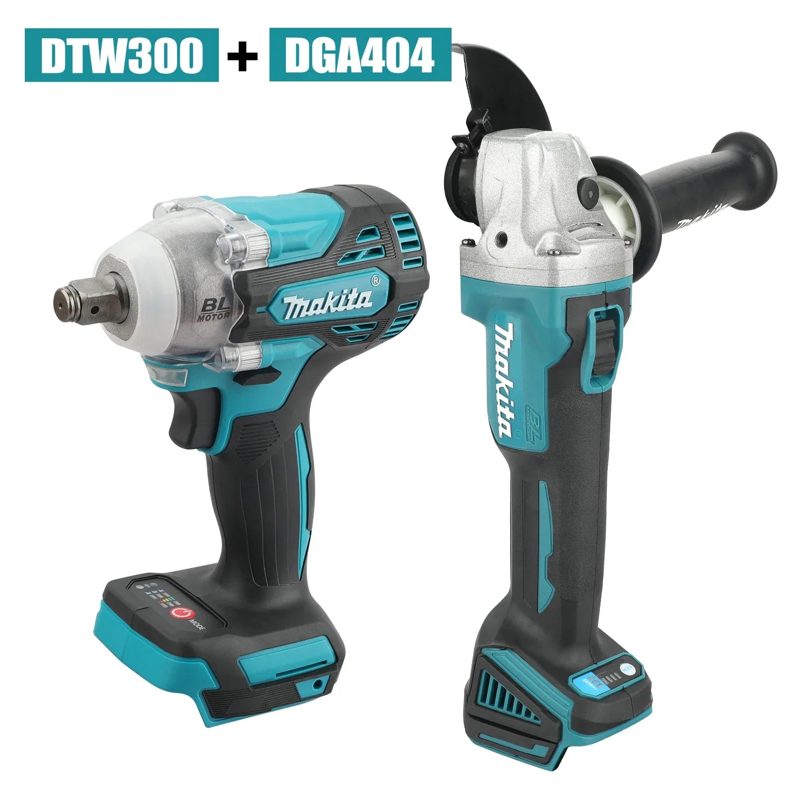 Makita DTW300 Or DGA404 Combo: 18V, 580Nm Impact Wrench (3800RPM), 680W Angle Grinder (125mm Wheel) - Multi-Tool Kit for Repairs