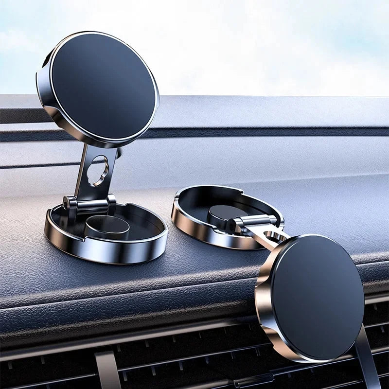 2026 Mobile Phone Stand Strong Magnetic Car Holder 720° Foldable Round Bracket Support for Universal Phones Mount Holders In Car