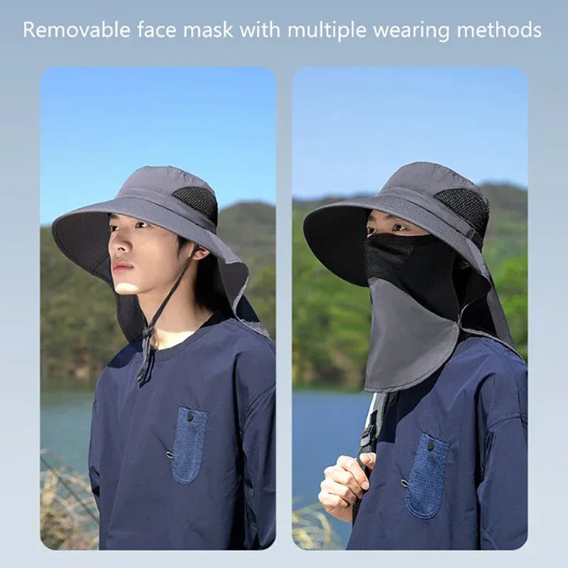 Sombrero con Cubre Nuca UV - Ideal para Pesca y Trekking