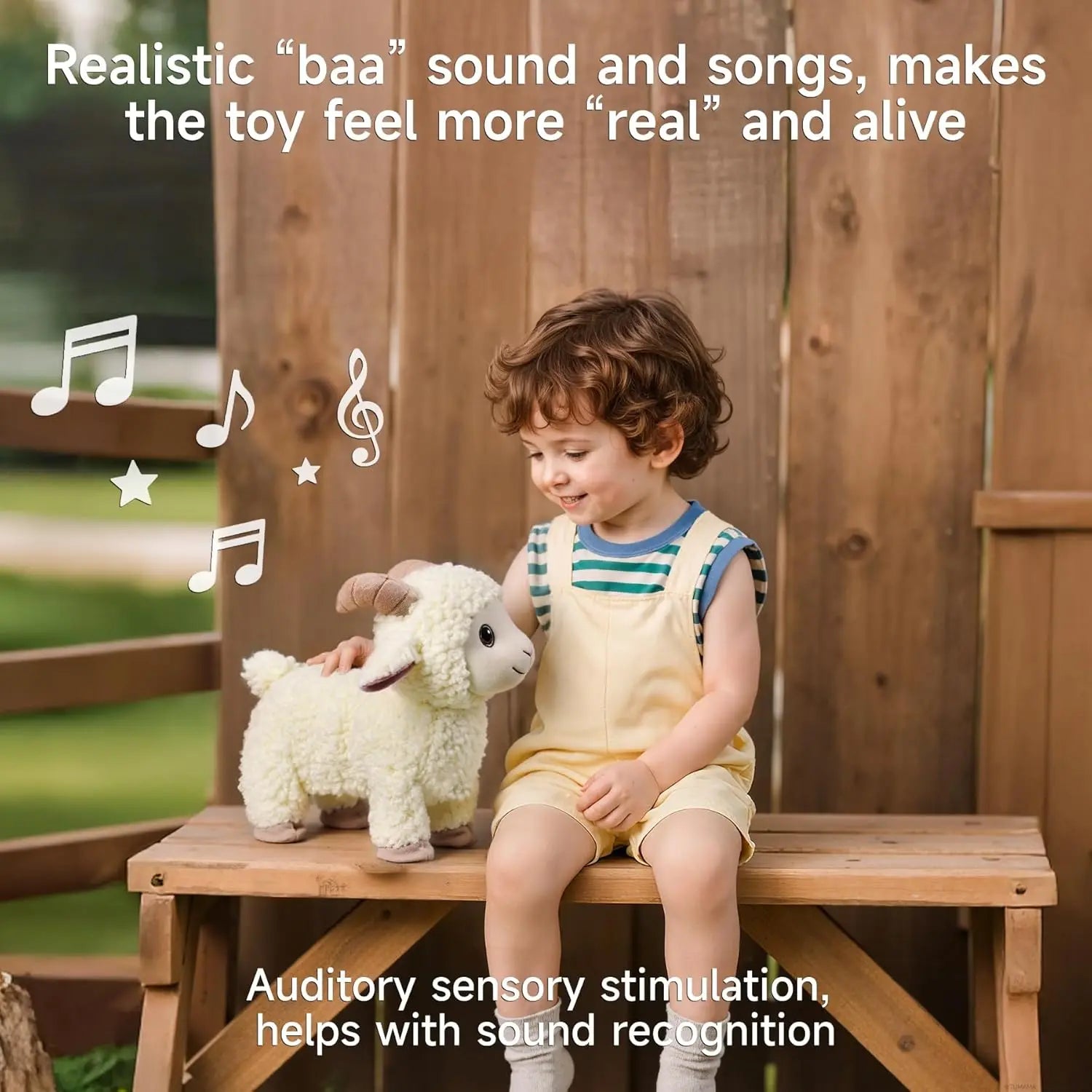 Interactive Singing Walking Lamb Plush Toy - Soft Stuffed Animal with Leash! Electronic Pet for Babies & Toddlers, birthday Gift