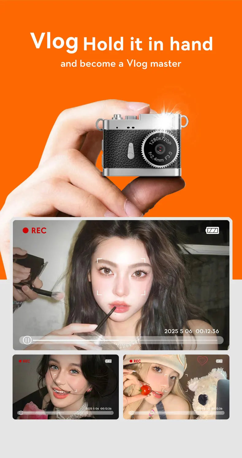 S142 Retro Digital Camera 720P Video Recorder LED Fill Light 0.96 Inch IPS Screen Portable Mini Digital Camera
