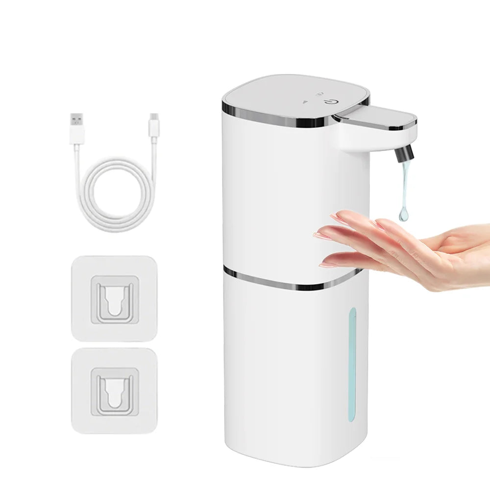 400ML Large Capacity Light Display 4-Levels Adjustable Foam/Liquid Modes Touchless Electric Automatic Smart Sense Soap Dispenser