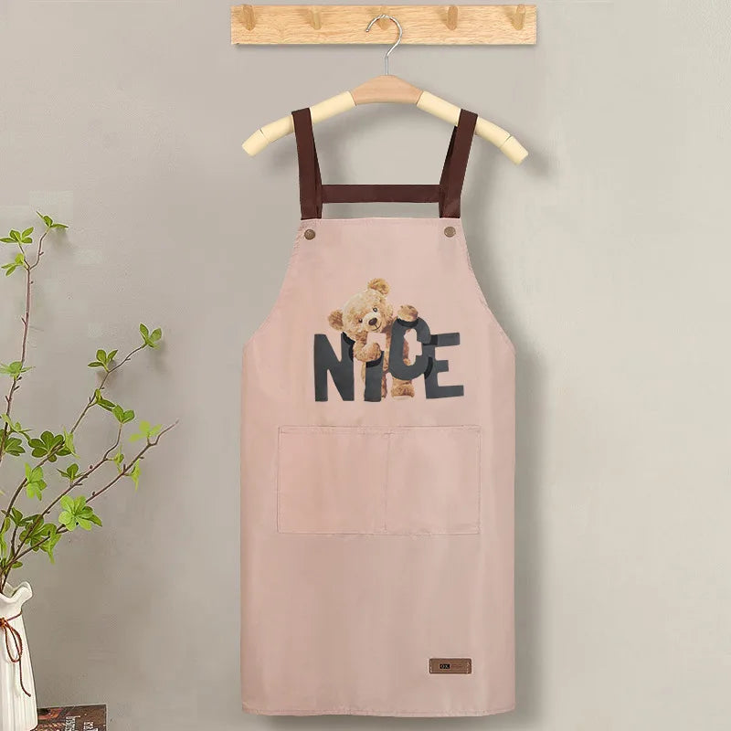 Apron with Straps for Cooking, PVC Waterproof and Oil-Resistant Waist Apron for Restaurant, Catering, and Coffee Shop Workwear