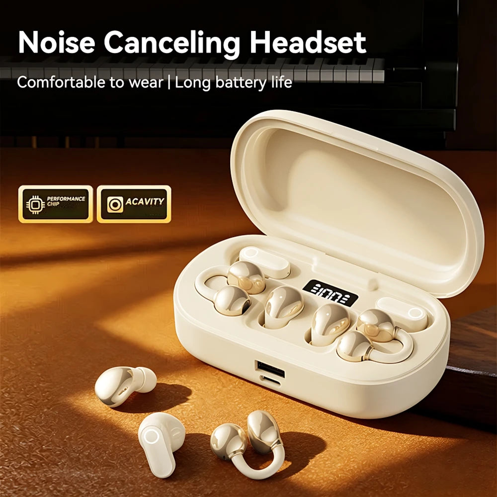 6 Earphones Wireless Bluetooth Headphones Smart Touch Half Ear Clip Ear Sleeping Couple Creative Gifts Noise Reduction Headsets