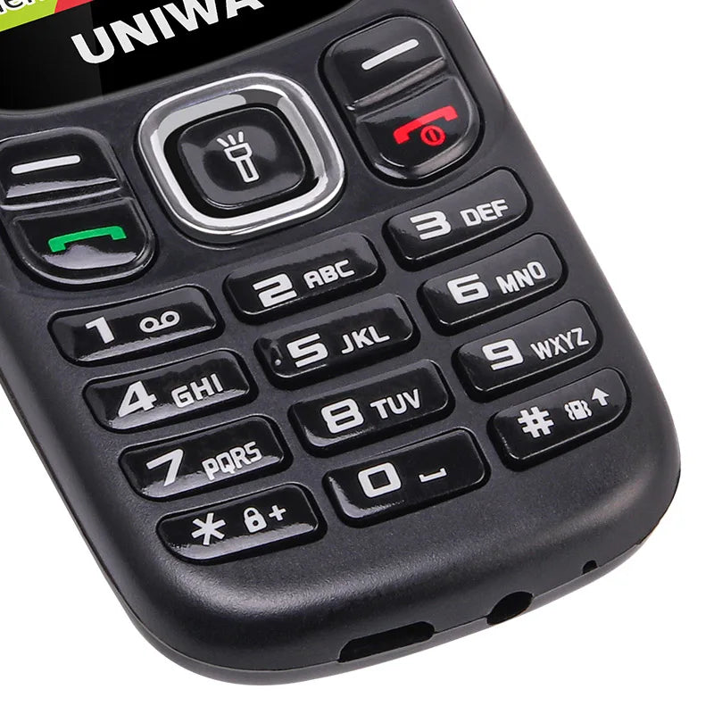 Low Price UNIWA E1803 2G GSM Feature Phone 1.77" Dual SIM Senior Elder Cellphone Push-button Wireless Radio Flashlight Telephone