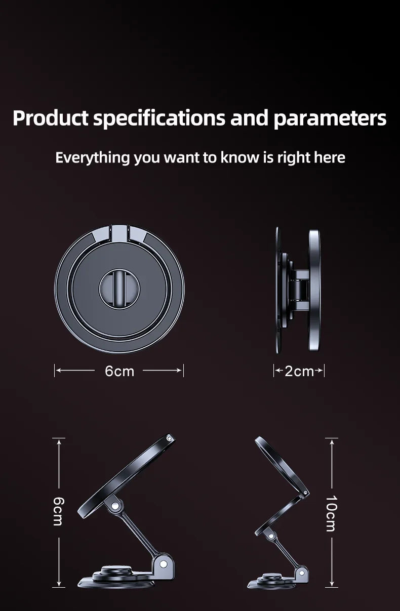 720 Rotation Magnetic Car Phone Holder Stand Strong Magnet Smart Phone Bracket For iPhone 15 14 13 12 Pro Max Samsung Xiaomi