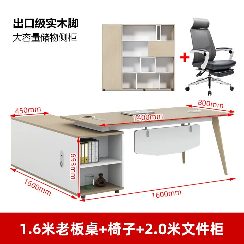 CZ Office Simple Modern Fashion General Manager Desk High-end Executive Desk Manager Office Desk and Chair Set