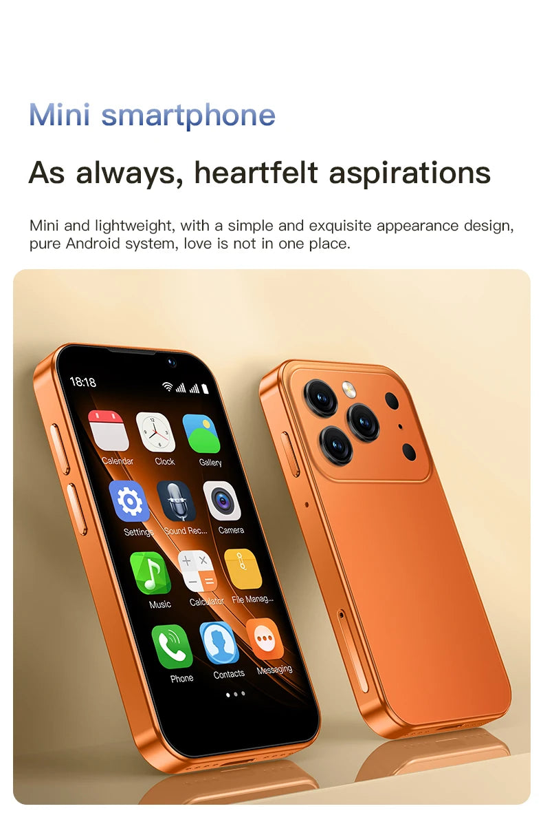 SOYES XS18Pro Mini Smartphone 3.0" Display 2GB RAM 16GB ROM Dual SIM Standby Dual Camera Android 9.0 Apps WiFi i17 Mini Phone