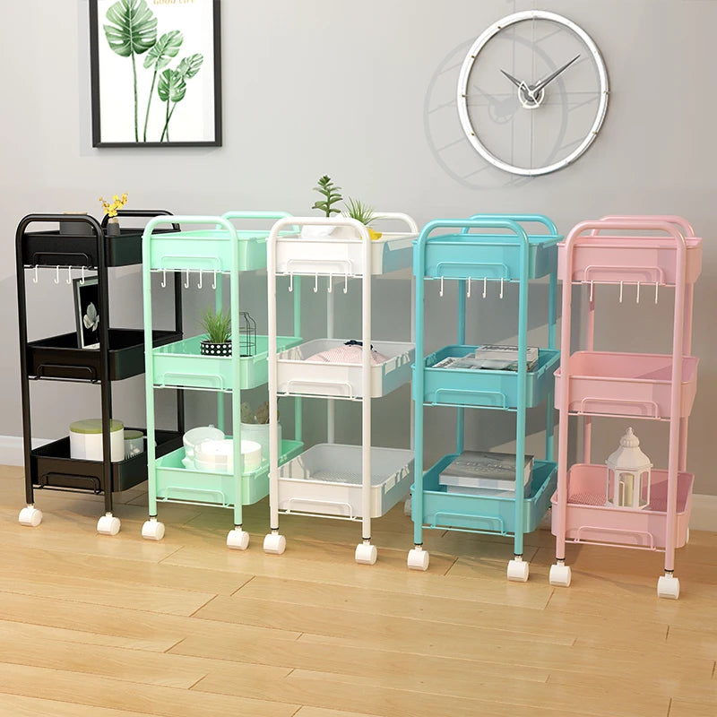 Trolley With Wooden Storage Tier Bamboo Island Premium 4 Drawer Wheel Rolling Home Restaurant Serving Locking Food Kitchen Cart