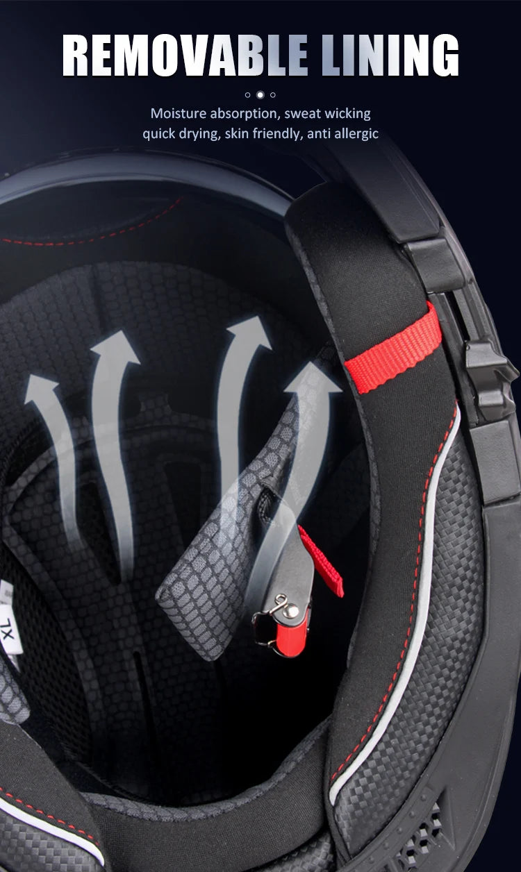 Uchoose DOT Approved Full Face Helmets Crash Motorbike Protective Gear Men Women Flip Up Helmet Motorcycle Double Sun Visor