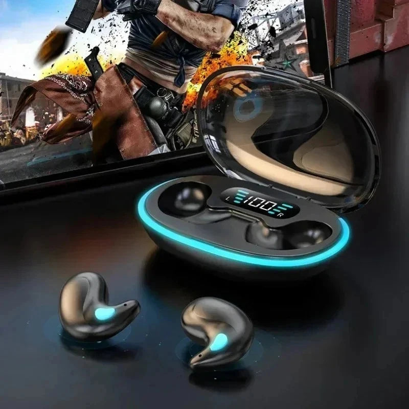 NEW X55 Earphone Stereo Hidden Headsets with Mic HD Call Waterproof Sleeping Earbuds Wireless Mini Headphones TWS Bluetooth