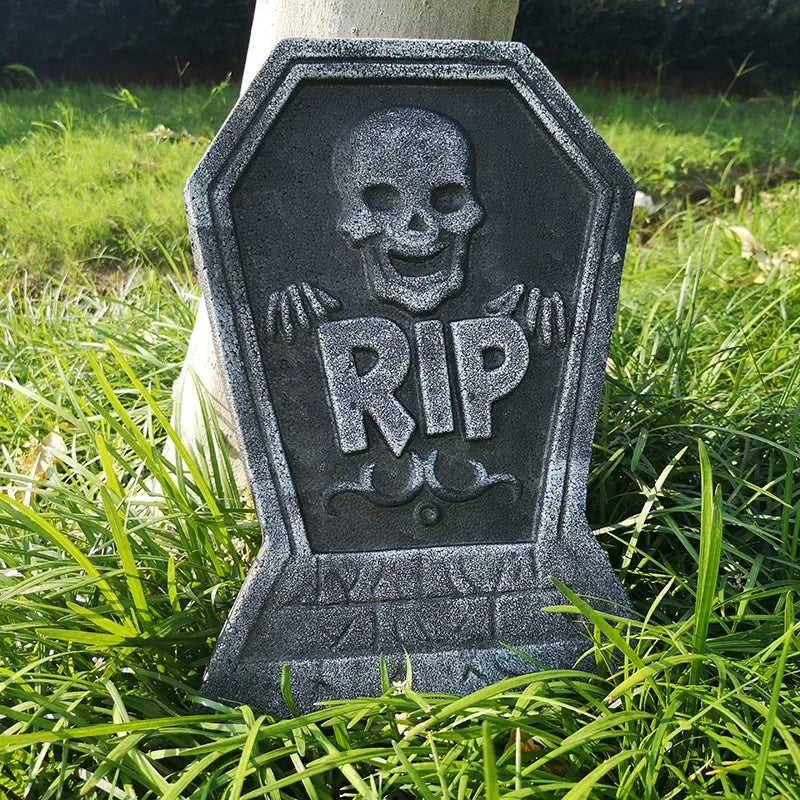 4pcs Halloween Foam RIP Graveyard Tombstone Decor Skeleton Tomb Haunted House Party Prank Prop Yard Outdoor Home Decorations