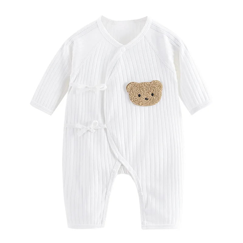 Somenie Infant Knitting Jumpsuit 100% Cotton Long Sleeve Romper One Piece Outfit for Boys & Girls Newborn Baby 4 Seasons Wear
