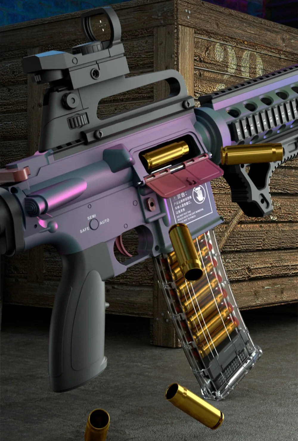 Full Automatic Continuous Firing M416 Soft Bullet Gun Shell Eject Assault Rifle Model Ideal Gift for Boys Outdoor Shooting Fun