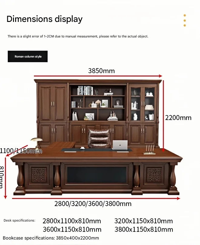 Contemporary Chinese Style CEO Desk Chair Set Luxury Boss Desk For Office Home