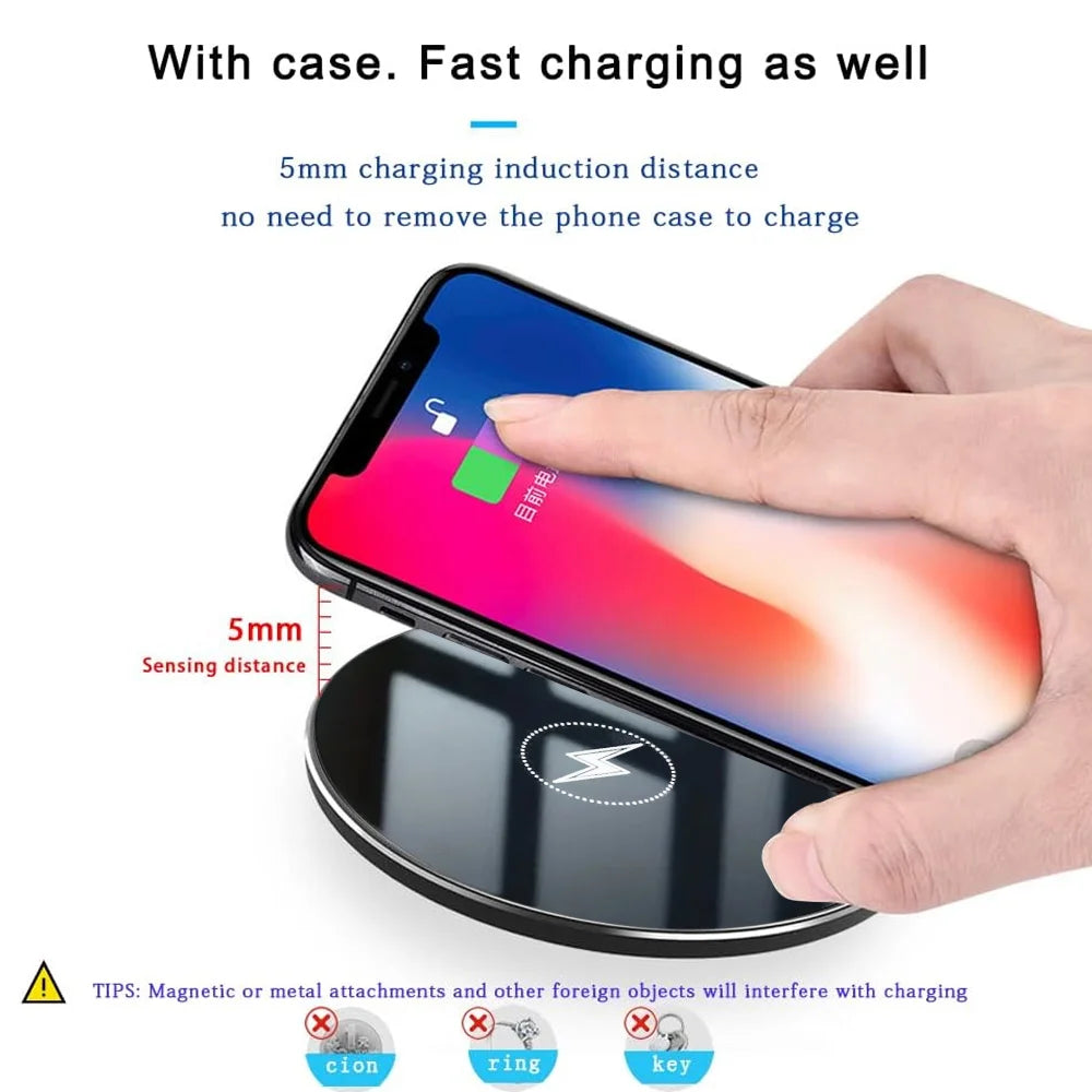 Universal Wireless Charger for Apple iPhone 17/16/15 Pro Max, Samsung Galaxy S22/S21, Huawei, Xiaomi, Google Pixel — Wide Compat