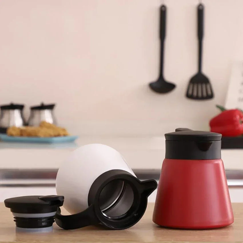 600ml Stainless Steel Thermal Coffee Carafe Double Wall Thermos Carafes for Home, Office, Keep Beverages Hot - garrafa térmica