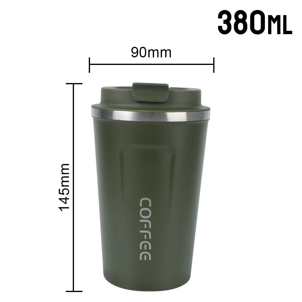 380/510ML Double‑Wall Stainless Steel Insulated Coffee Mug, Leak‑Proof Car Travel Tumbler for Home Outdoor Tea Water Drinking