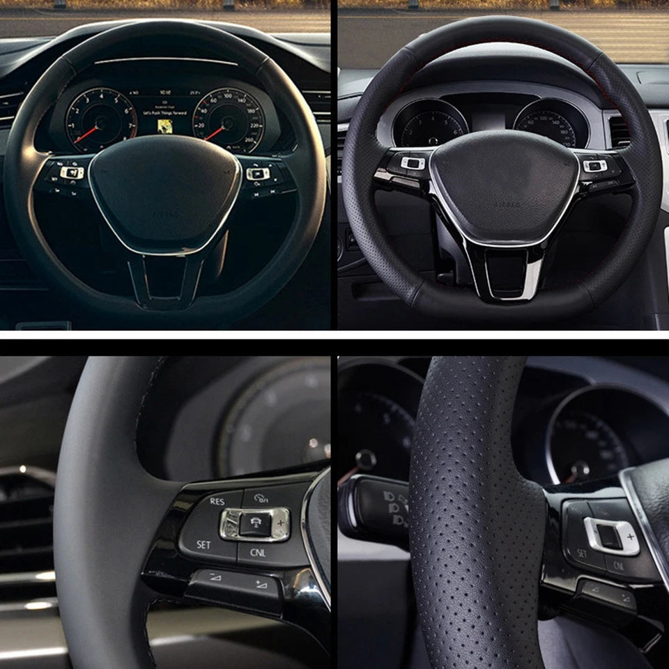 Hand Sewing Perforated Non-slip Microfiber Leather 2006-2008 Ibiza (6L) 2007 Steering Wheel Cover For Seat Leon (Mk2)