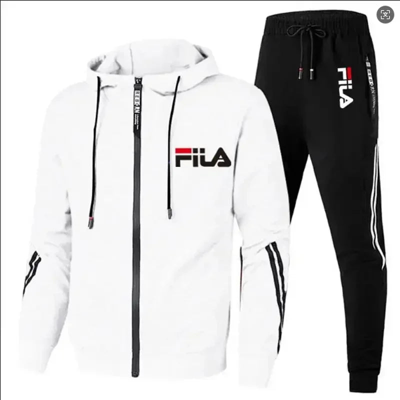 2026 Men's Spring and Autumn Outdoor Zipper Jacket + Athletic Pants Jogging Set Leisure Basketball Fitness Two-Piece Set