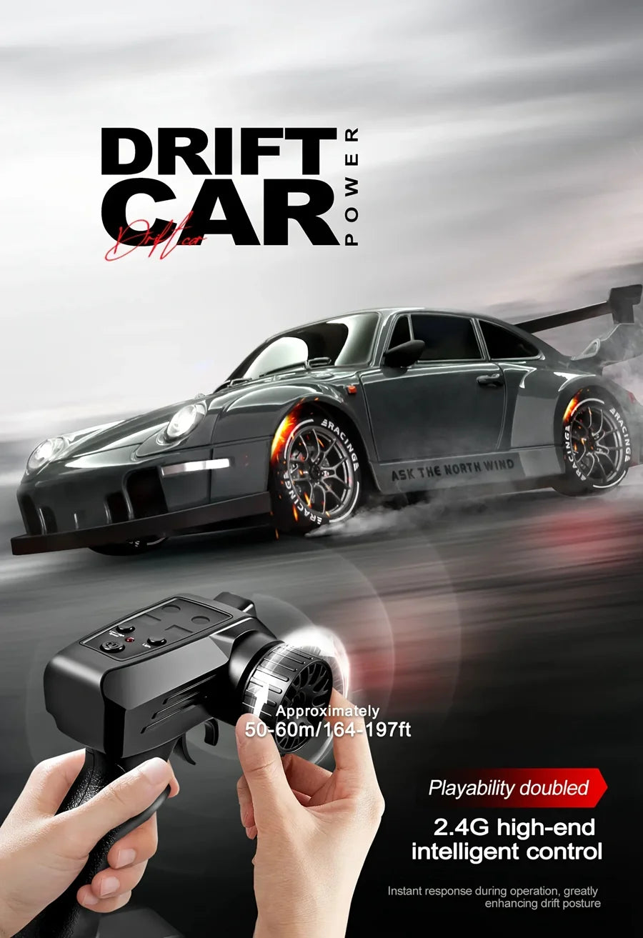 4WD Remote Control Drift Car Full Size 1:24 Mini Remote Control Racing Car Model 2.4G Radio High Speed 4X4 RC Car Vehicle Toy