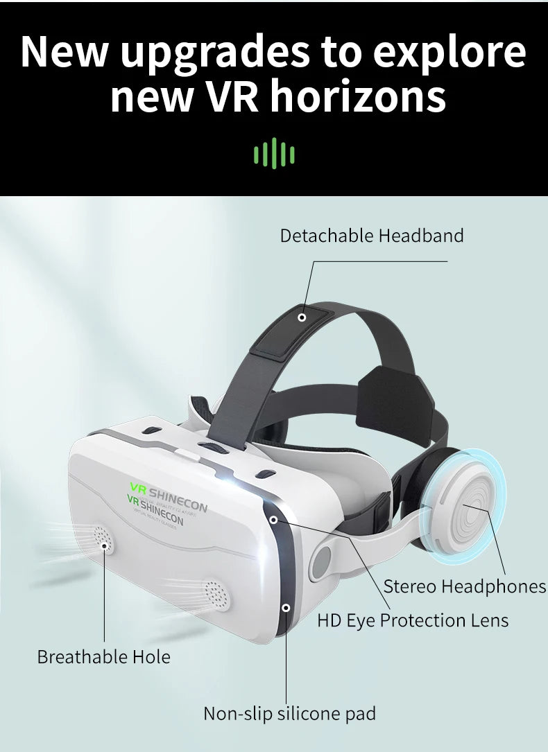 Virtual Reality VR Glasses 3D Headset Devices Viar Helmet Goggles Lenses Smart For Smartphones Phone Mobile Realidade Headphone