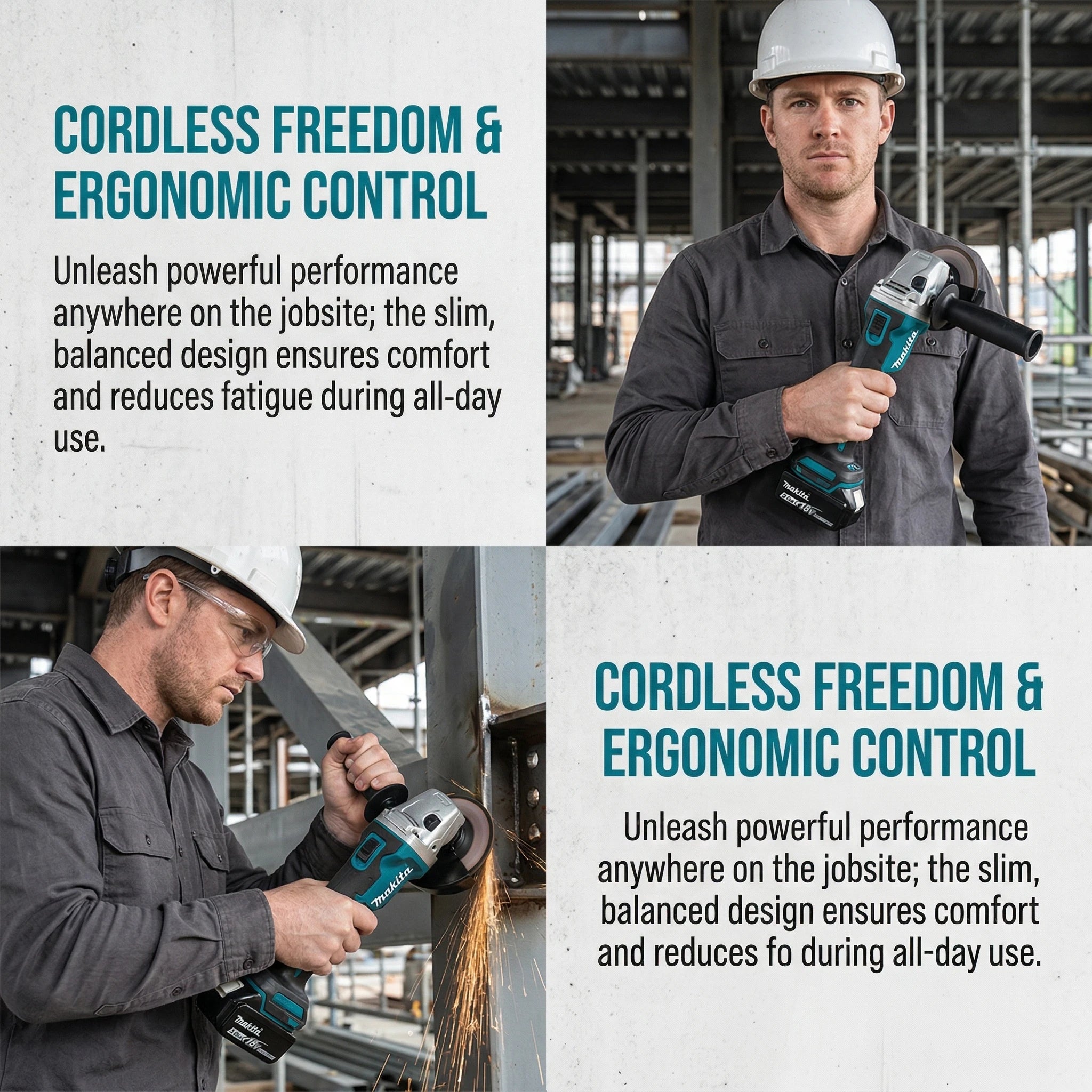 Makita DGA404 18V 6.0Ah 125mm Brushless Lithium Battery Angle Grinder Rechargeable Cutting Machine Multi-functional All-in-one B