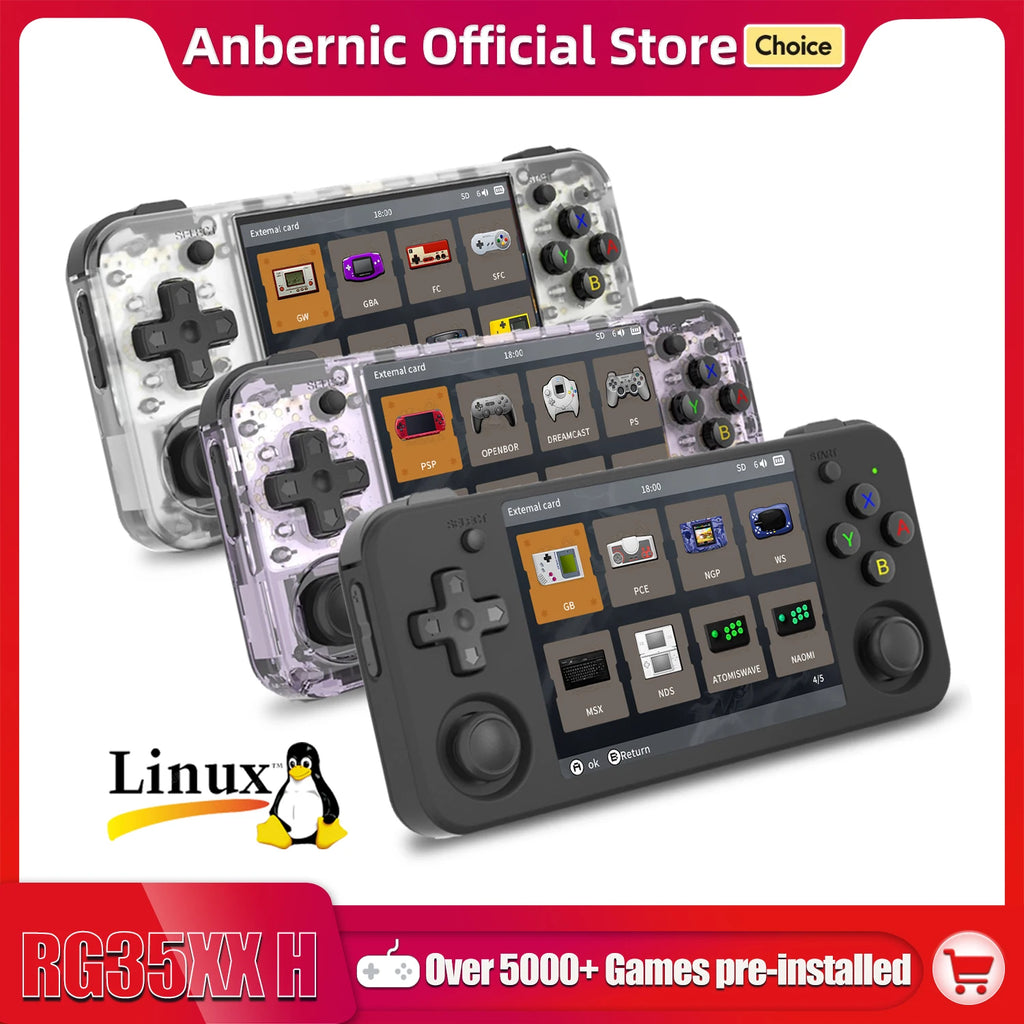 Anbernic RG35XX H Hand-held Consoles For Playing Video Games 3.5-inch IPS 640*480 Screen Retro Game Player 3300 mAh 5000+ Games