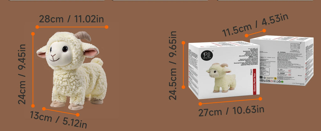 Interactive Singing Walking Lamb Plush Toy - Soft Stuffed Animal with Leash! Electronic Pet for Babies & Toddlers, birthday Gift