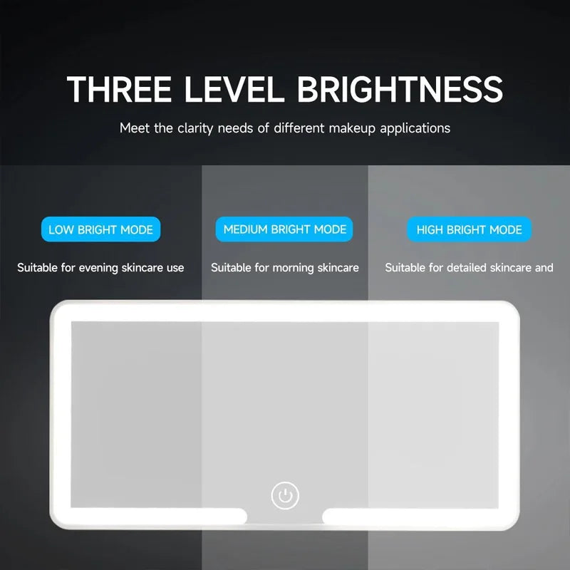 Car Interior Mirrors Sun Visor Plate LED HD Makeup Mirror for Girls Women Rechargeable Fill Light Universal Thin Vanity Mirror