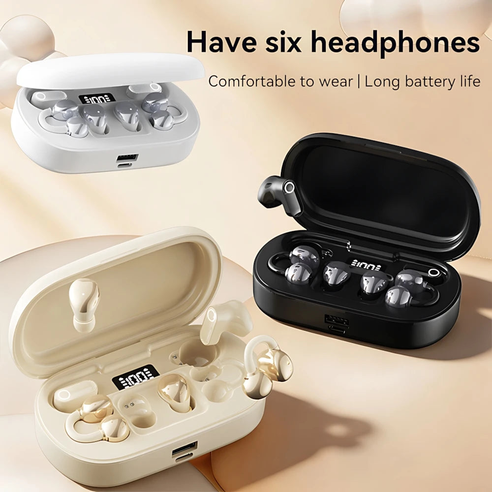 6 Earphones Wireless Bluetooth Headphones Smart Touch Half Ear Clip Ear Sleeping Couple Creative Gifts Noise Reduction Headsets