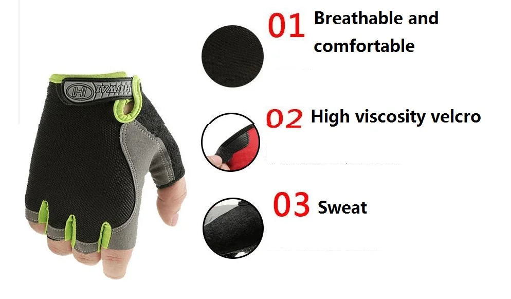 Guantes de Gym Sin Dedos – Fitness Ciclismo Antideslizante Unisex