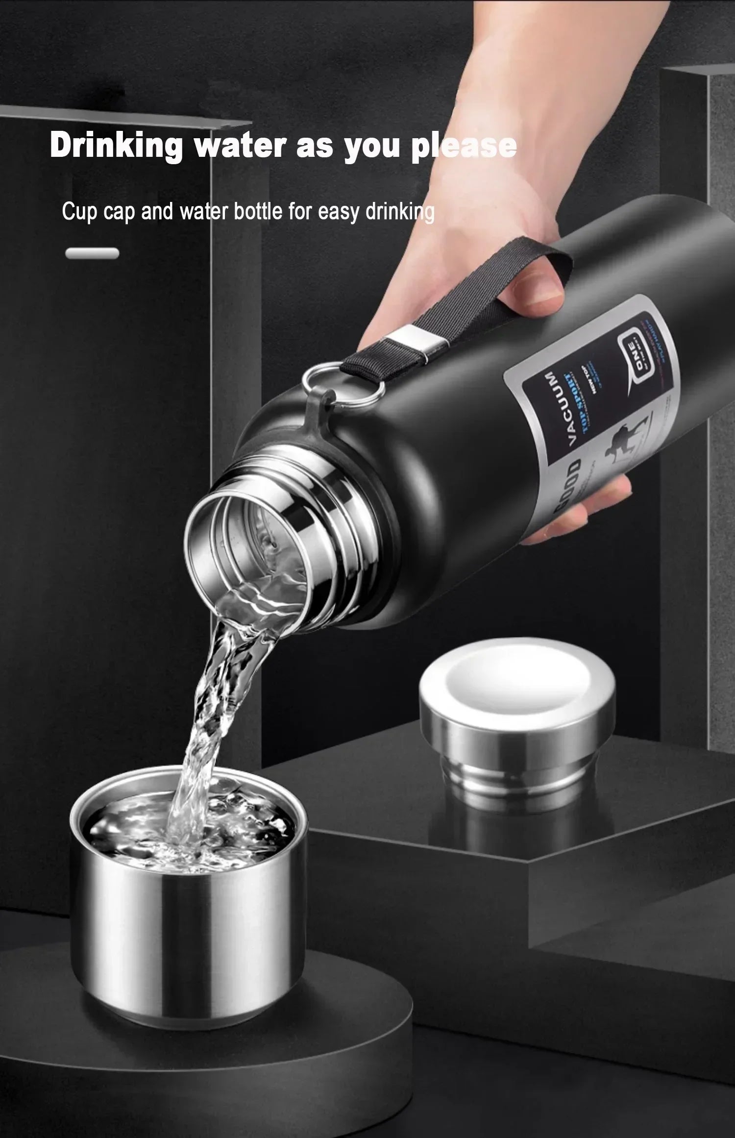 Large Capacity Stainless Steel Insulated Tumbler Cold Heat Retention Travel Thermal Mug Flask For Coffee Tea Water Outdoor Daily