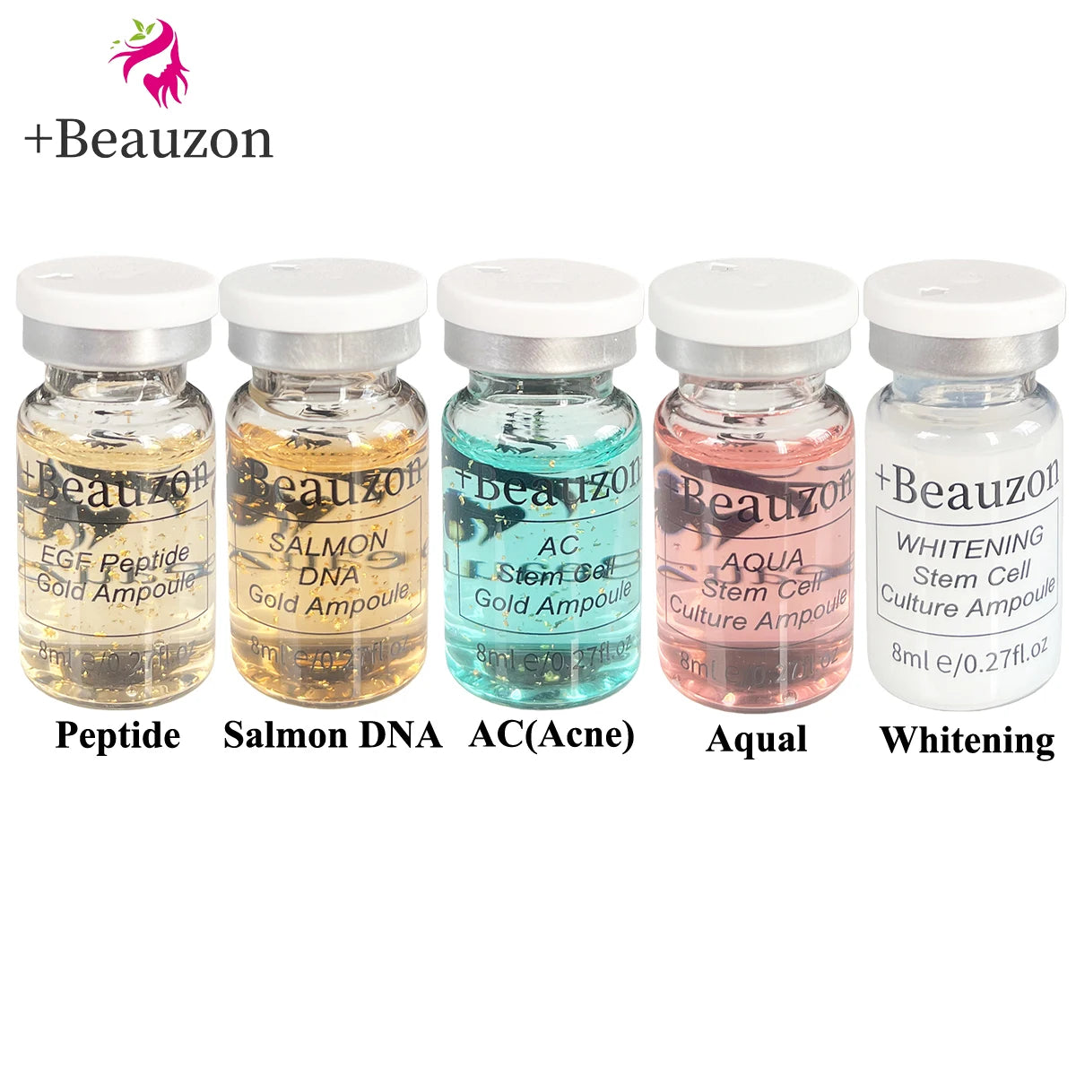 8ml BB Cream Hyaluronic Acid Facial Glow Serum Ampoule Essence Peptide Moisturizing Foundation Skin Rejuvenation Care Beauzon