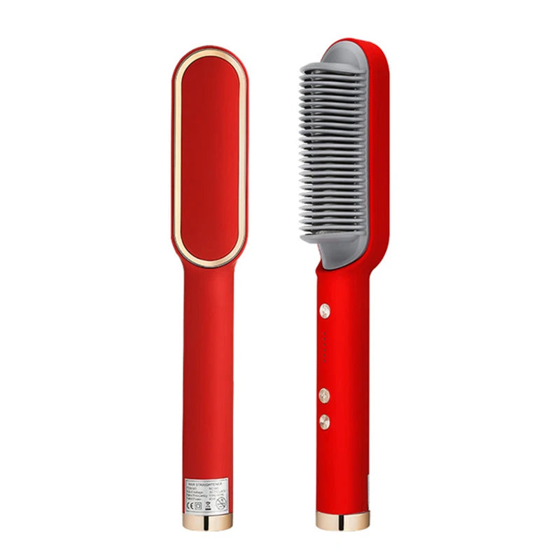 Portable Multi Ptc Electric Hair Brushes Fast Heating Hair Straightening Styling Tool With Anti-Scald Feature Straightener Brush