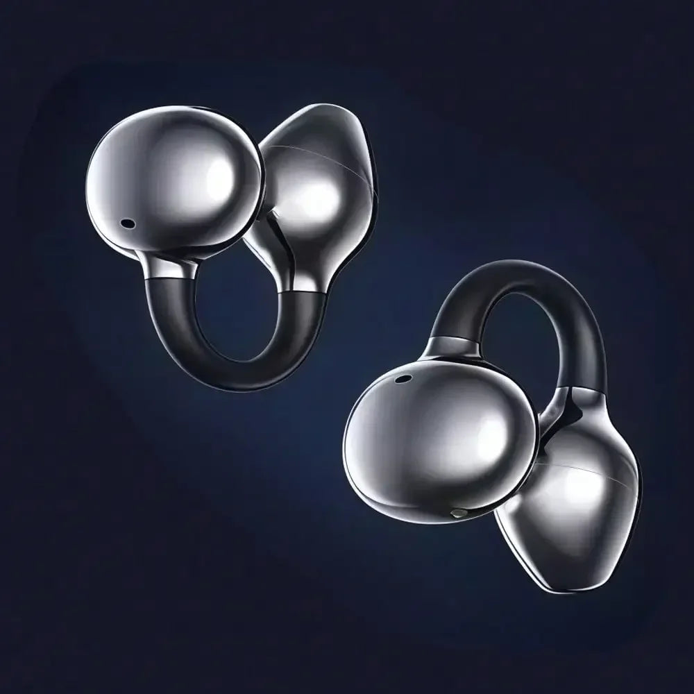 NEW Bluetooth 5.3 Wireless Bone Conduction Headphones Clip Ear Music Noise Canceling Headset HD Call Sports Gaming Earphone