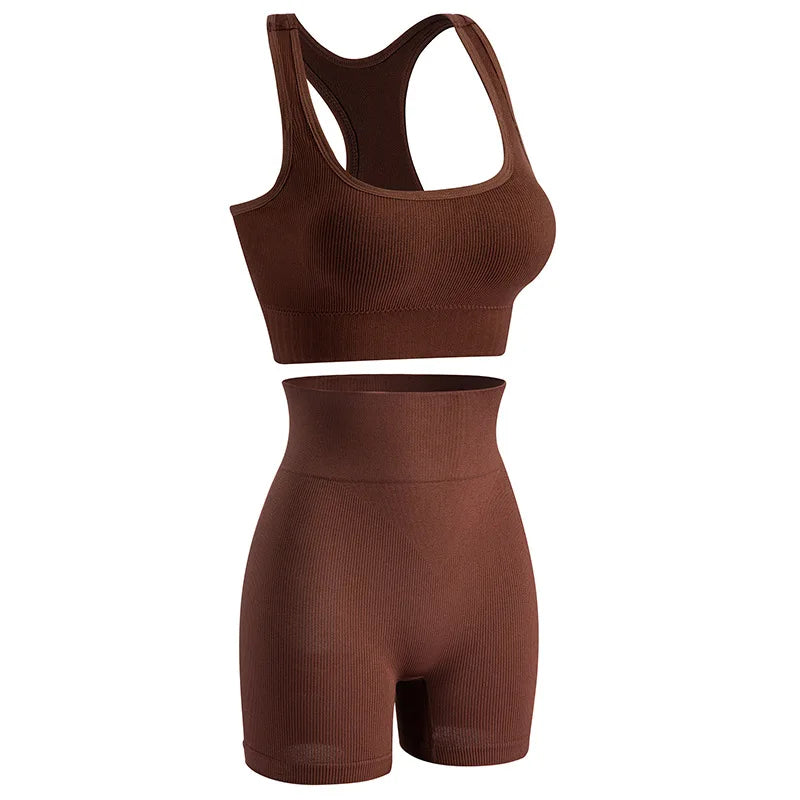 1Set Womens Underwear Set Wireless Lingerie Panties Bra Female Sexy Seamless Tank Crop Top Lady Sports Fitness Yoga Clothing Set