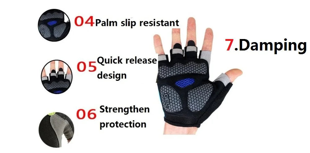 Guantes de Gym Sin Dedos – Fitness Ciclismo Antideslizante Unisex
