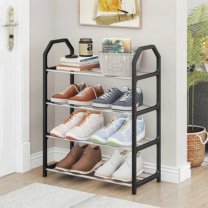 4 Floor Creative Shoe Rack Assembly Storage Cabinet Door Entryway Organizer for Shoes and Home Items