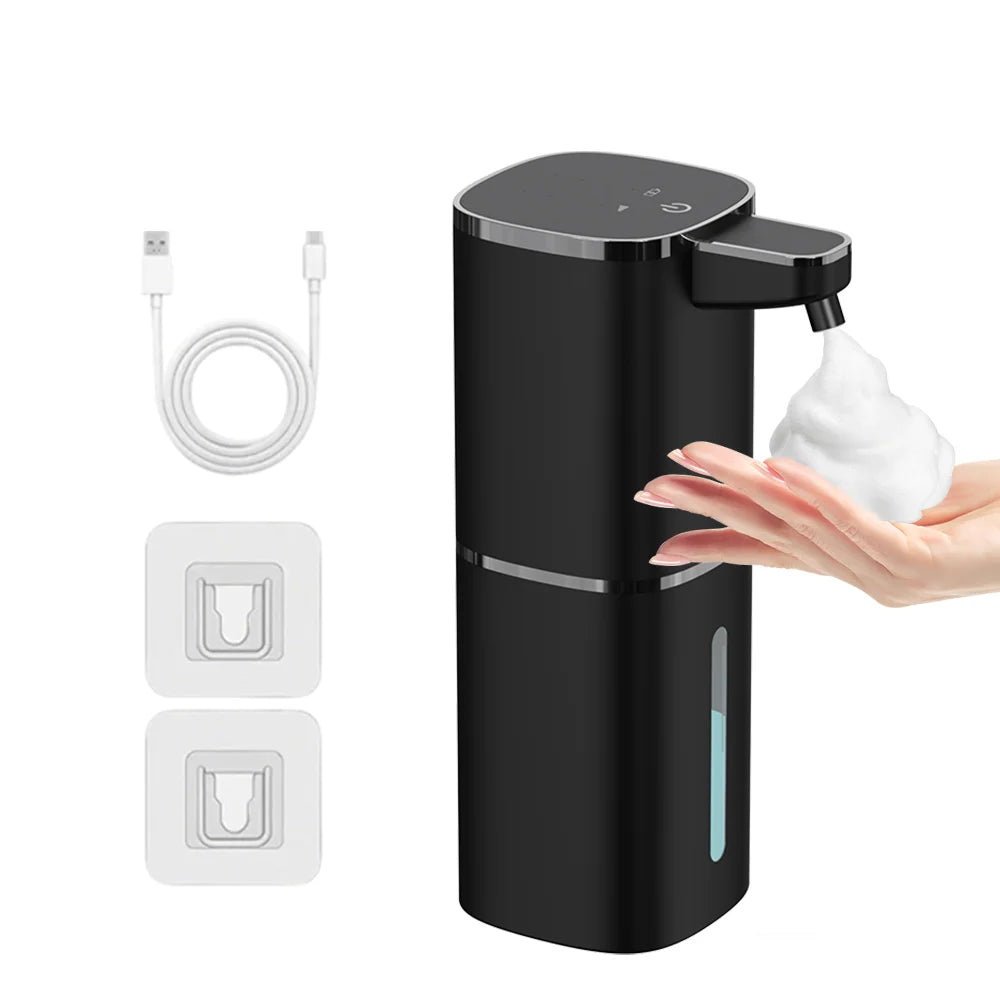 400ML Large Capacity Light Display 4-Levels Adjustable Foam/Liquid Modes Touchless Electric Automatic Smart Sense Soap Dispenser