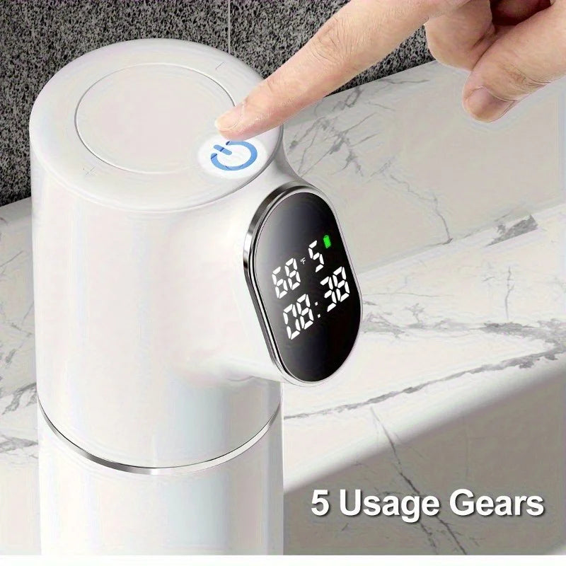 Automatic Foam Soap Dispenser with LED Display - 2-in-1 USB Charging Wall & Desktop Use Dispenser Sabao Automatico