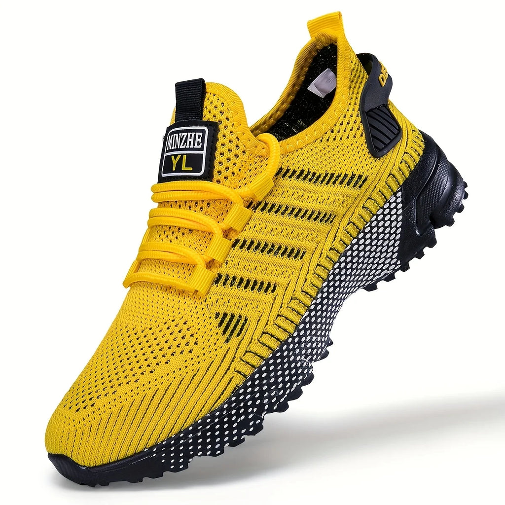 Mens All Season Breathable Mesh Sports Shoes Casual Stylish Non Slip EVA Sole Lace Up for Running Walking Outdoor Activities